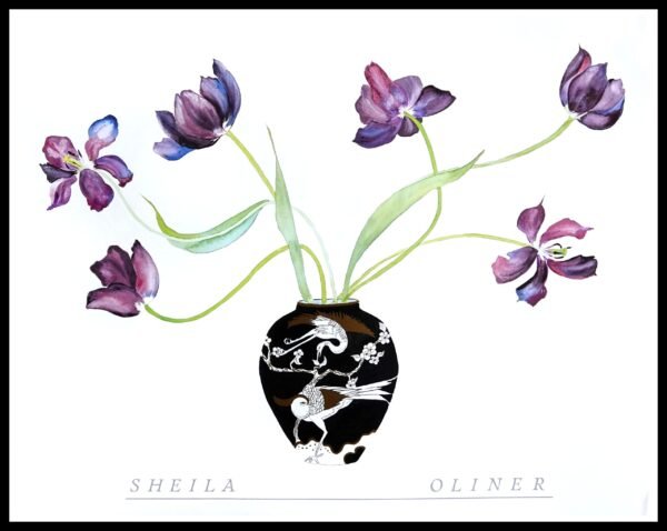 BH 287 Black Vase & Swan